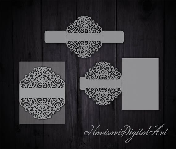 Download Cricut Wedding Invitation Belly band Card Template