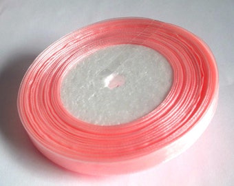 1 reel organza Ribbon peach 10mm 45 m