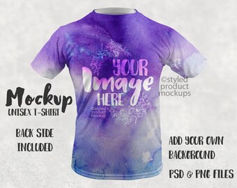 Unisex all over print T-shirt mockup template| Add your own image and background
