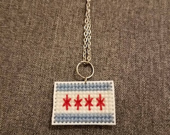 Chicago Flag Necklace