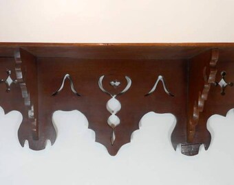 Victorian Clock Shelf, Antique Wall Shelf, Ornate Cut Out Detail, Ornate Victorian Cottage Decor