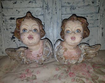 Vintage hand-carved angels.