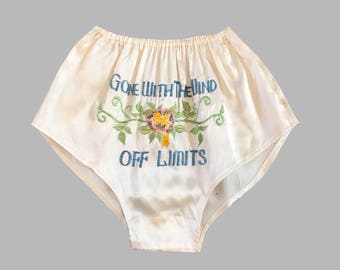 Rare 1940s WWII Souvenir Embroidered Panties