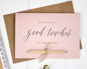 Thank you Teacher card with pencil