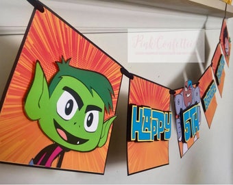 Teen Titans Go Birthday Banner/ Name banner/ Party Banner/ Teen Titans Go Party Decor