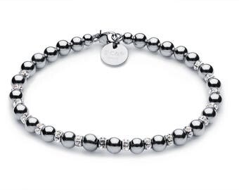 Full luxury ball bracelet • 5 mm • silver