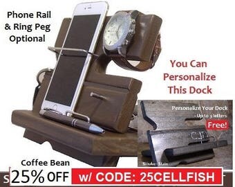 Fathers Day Gift from Wife, Anniversary Gift, Birthday Gift, Gift from Wife, Docking Station, iPhone Stand, Valet Organizer, Husband Gift