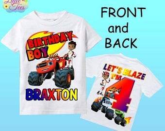 15% Off Blaze and the monster machines shirt/ blaze and the monster machines birthday shirt/ birthday boy shirt/ blaze birthday shirt /167