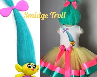 Smidge Troll Tutu Outfit- Trolls costume -Trolls tutu- Trolls wig