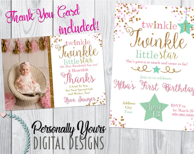 Twinkle Little Star Birthday Invitation