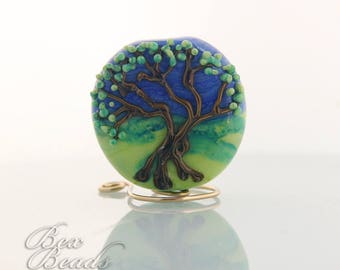 Summer Tree lampwork focal bead