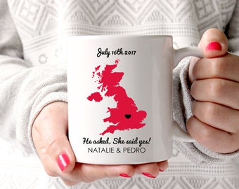 Personalised His And Hers Engagement Double Latte Mugs - Boutique Gifts