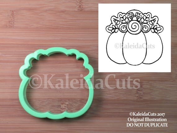 Floral Pumpkin Cookie Cutter Fall Favors Halloween Cookie floral-pumpkin-cookie-cutter-fall-favors-halloween-cookie