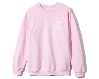 Pink Know you Better Gildan Anti Social Social Club Crewneck / ASSC / Hypebeast