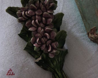 Antique French ceramic flower