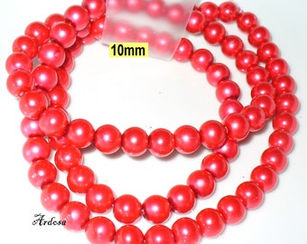 1 strand 82cm = 86 red glass beads 10 mm (810.21.1)
