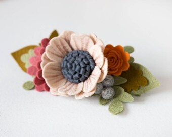 Felt Flower Headband "Thicket Bloom"