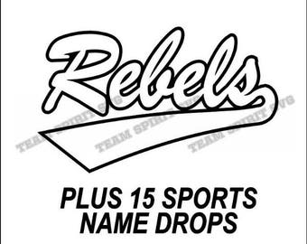 Rebels Swoosh Download Files - SVG, DXF, EPS, Silhouette Studio, Vinyl Cutting Files, Digital Cut Files - Use with Cricut and Silhouette
