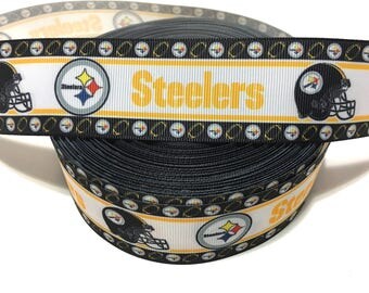 Steelers Ribbon, Pittsburgh Steelers Ribbon, Steelers Grosgrain Ribbon