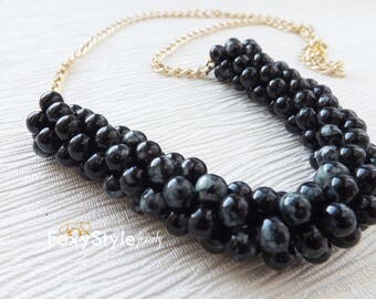 gemstone necklace black necklace stone necklace labradorite necklace birthstone necklace labradorite gift natural necklace gift golden chain