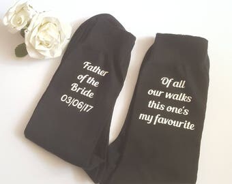 Father Of The Bride Socks, Personalised Socks, Wedding Socks