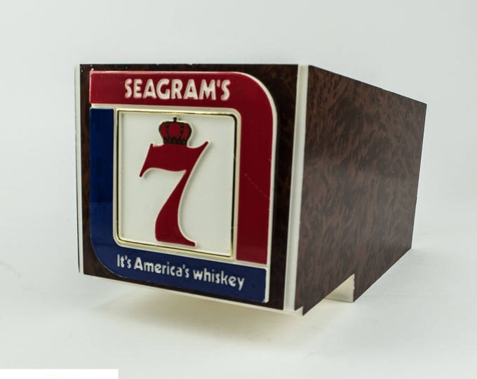 Vintage Barware | Seagram's 7 Napkin And Straw Holder | Bar Supplies