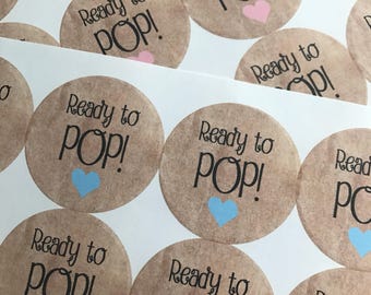 Ready To Pop Stickers, Ready to Pop, Baby Shower Stickers, Ready to Pop Baby Shower, Custom Stickers, Baby Shower, Custom Sticker, 20STICKER