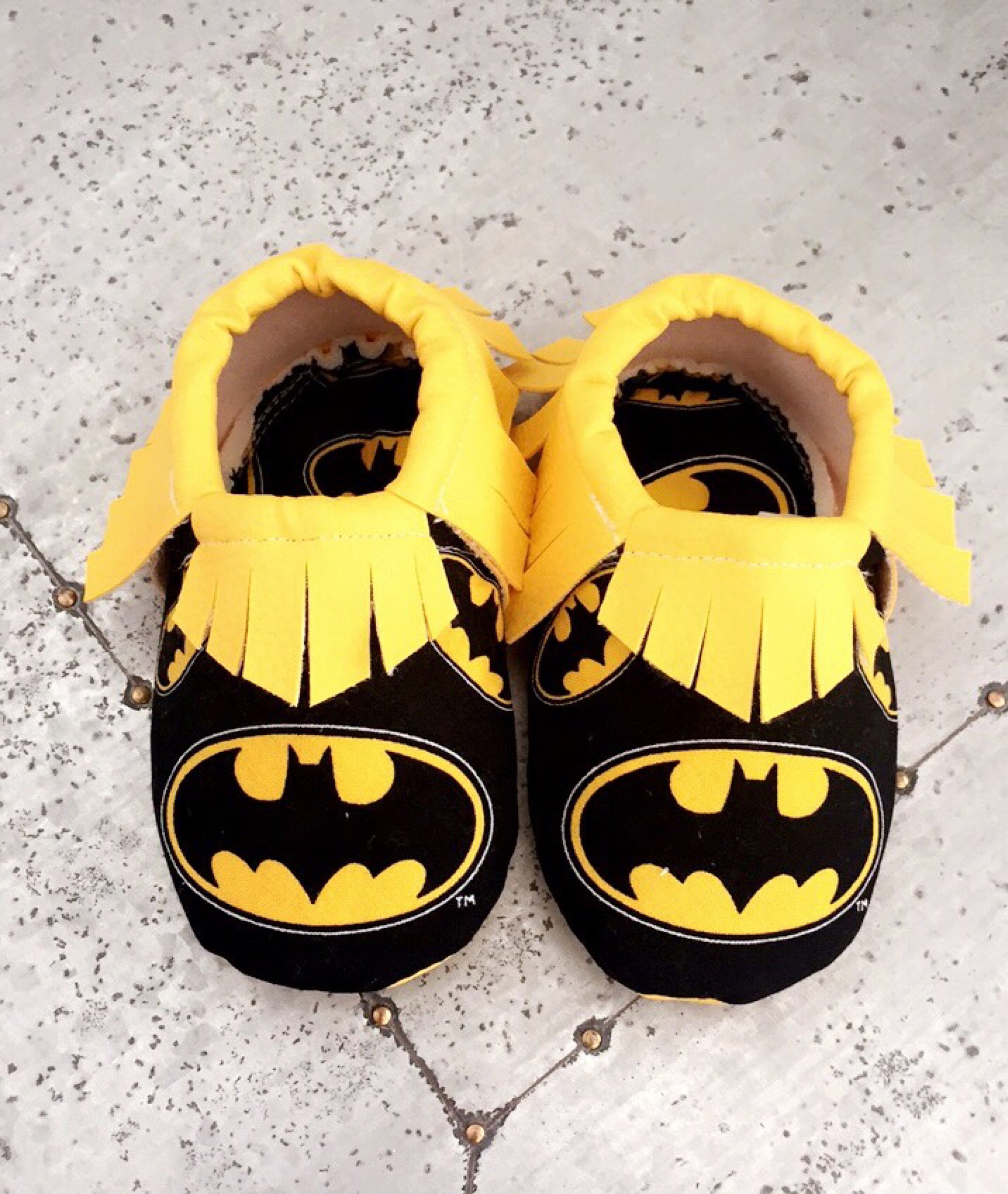 BatMan Baby Fringe Moccasins