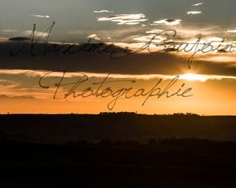 Sunset over french country, Nailloux, France. Sunset over the French countryside Nailloux, France.