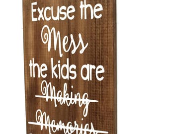 Please Excuse The Mess, I Suck at Being a Housewife, Funny Sign, Funny Gift for Wife, Funny Gift for Mom, House Sign, Welcome Sign, Family