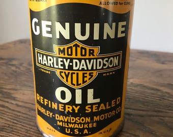 Genuine Harley Davidson Motor Cycle Oil Quart Can