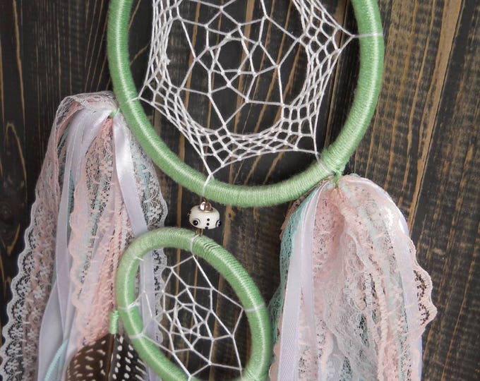 Dream catcher light green wall hanging Boho dreamcatcher light green Home living dreamcatcher large bohemian decor Gigantic dreamcatcer