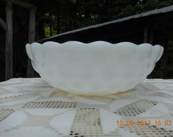 Vintage Anchor Hocking Milk Glass Bubble Bowl