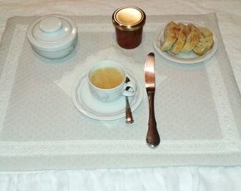 2 fabric placemats quilted cotton and quilted