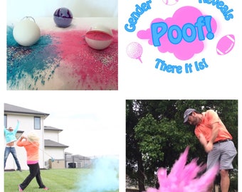 GOLF BALL Gender Reveal Balls Pack (Custom Color Combinations and Styles) Golf Gender Reveal