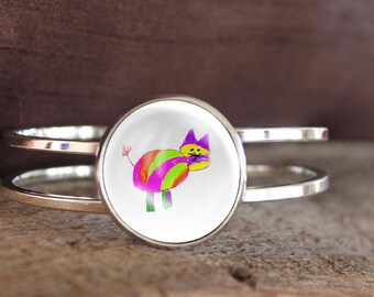 Photo Bracelet, Personalized Bracelet, Family Bracelet, Link Bracelet, Kid Art Bracelet, Mother Gift, Custom Bracelet, Grandma Gift