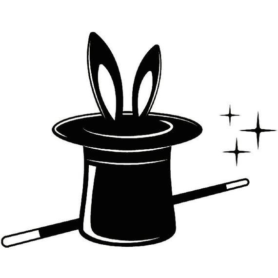 Magic Logo 1 Magician Illusion Trick Rabbit Hat Wand