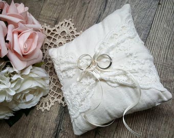 Ring Bearer Pillow - Ivory | Wedding Ring Pillow | Ring Bearer Cushion | Ring Pillow | Ring Cushion