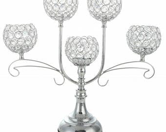 Crystal Candelabra Wedding Table Centerpiece