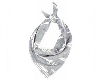 Gray Arrow Ikat Bandana // Scarf // Wrap // Headband // Neckerchief // Neck Tie