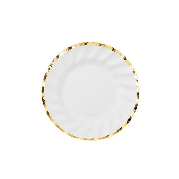 Small White & Gold Plates Gold Party Plates White and Gold