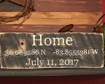Latitude Longitude, Sign Coordinates, Coordinates sign, Personalized Latitude Longitude wood sign, Housewarming gift