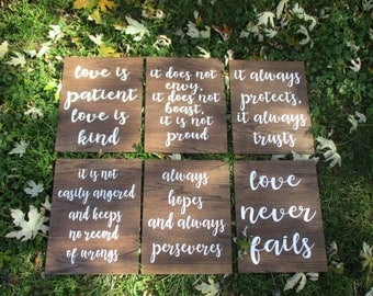 Set Of 6 Corinthians 13 Signs Set Of 6 Corinthians 13 Signs