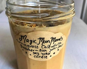 Lemongrass Calendula Summer Sun Jam Jar Candle