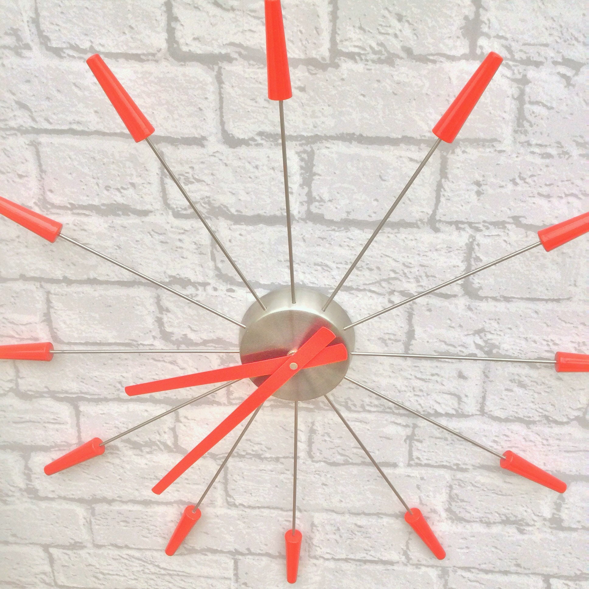 Sputnik Clock Red Sputnik Clock Retro Sputnik Clock Wall