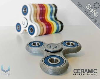 Si3N4 Ceramic Central Bearing | Customizable | Trio SPINNER - Fidget hand finger Toy - 3D Printed - Hand Spinner EDC Focus - ADHD