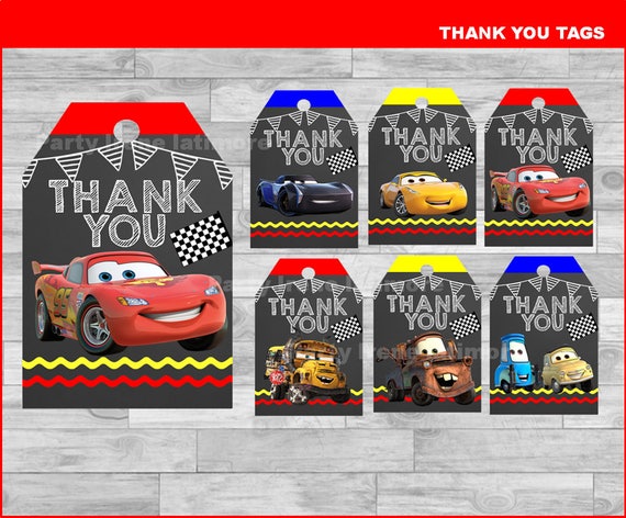 disney cars thank you cards