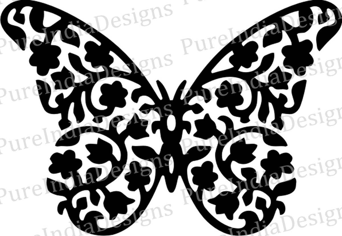 Download Butterfly SVG EPS DXF Butterfly Stencil Butterfly stamp