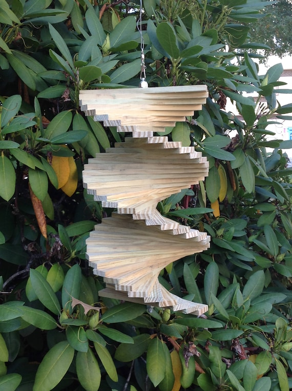 12 Inch Handmade Wooden Wind Spinner Garden Spinner Wood Yard