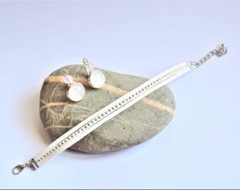 ღ ღ suede set earings earrings and bracelet set Anemone ღ